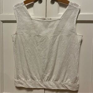 Prana top with crocheted details